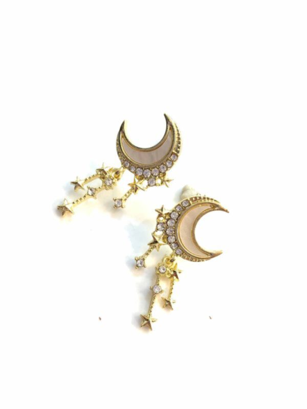 Moon stud earrings