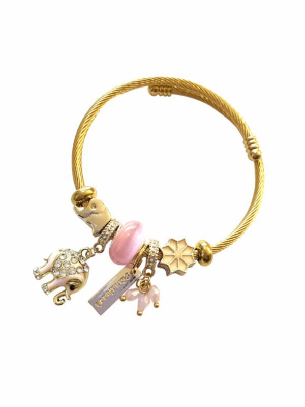 Charme bracelet pink elephant